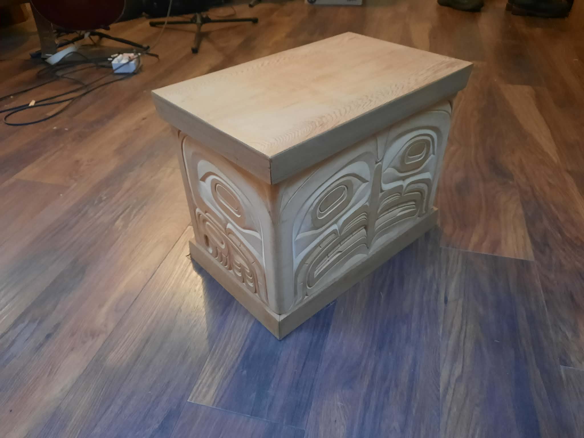 Bentwood box with a drawer, closed